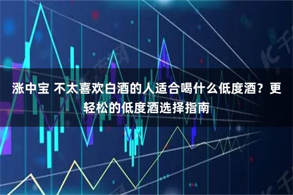 涨中宝 不太喜欢白酒的人适合喝什么低度酒？更轻松的低度酒选择指南
