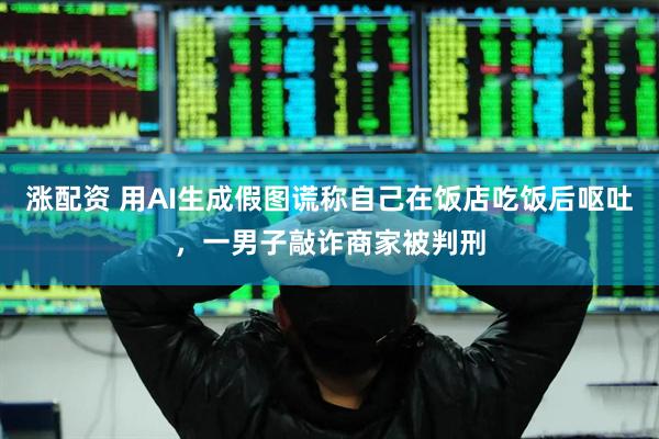 涨配资 用AI生成假图谎称自己在饭店吃饭后呕吐，一男子敲诈商家被判刑