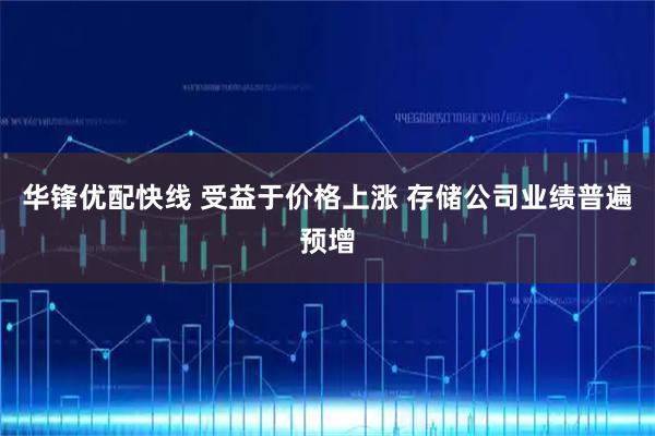 华锋优配快线 受益于价格上涨 存储公司业绩普遍预增